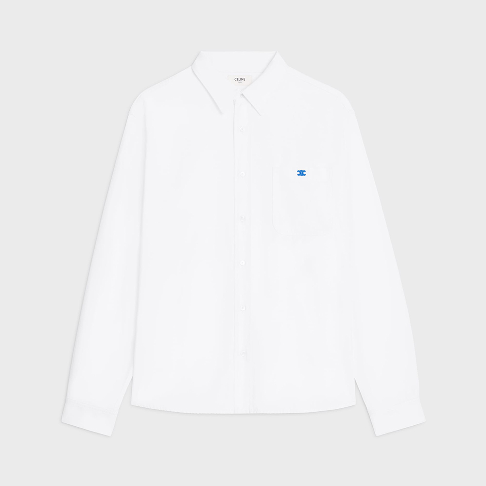 CELINE OVERSHIRT IN COTTON DENIM RINSED WHITE #389169