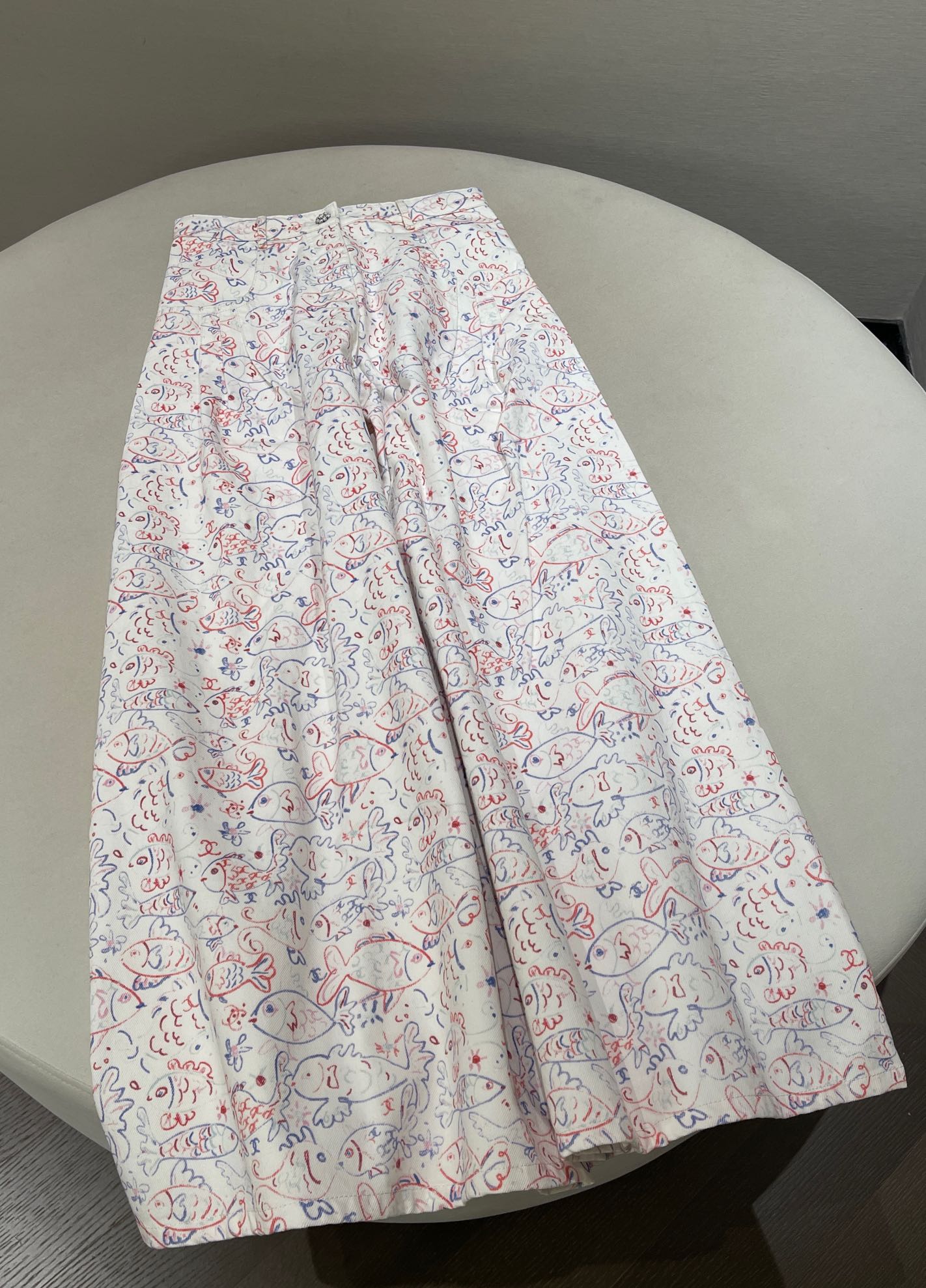 Chanel Painted Fish Wide Leg Pants #379139