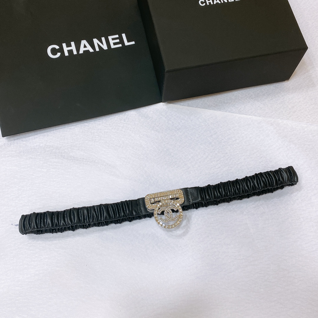 [TOP] CHANEL Elasticity Belt 4 Sizes - Black - 711 Luxury