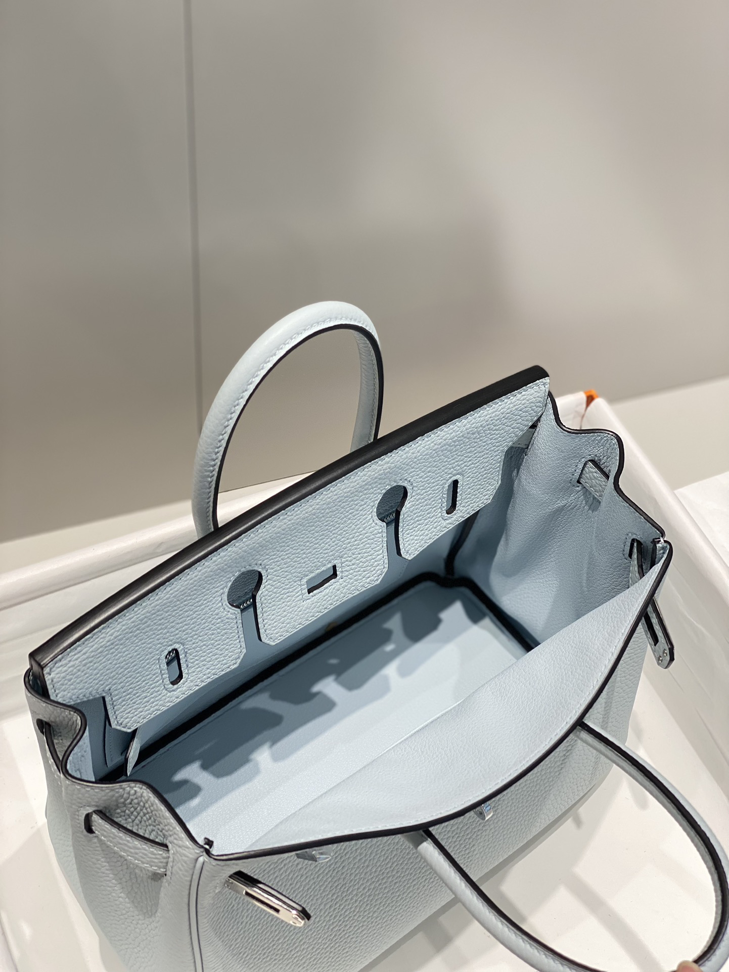 [TOP] HERMES Birkin Togo Leather 25cm - Bleu Pale & SHW