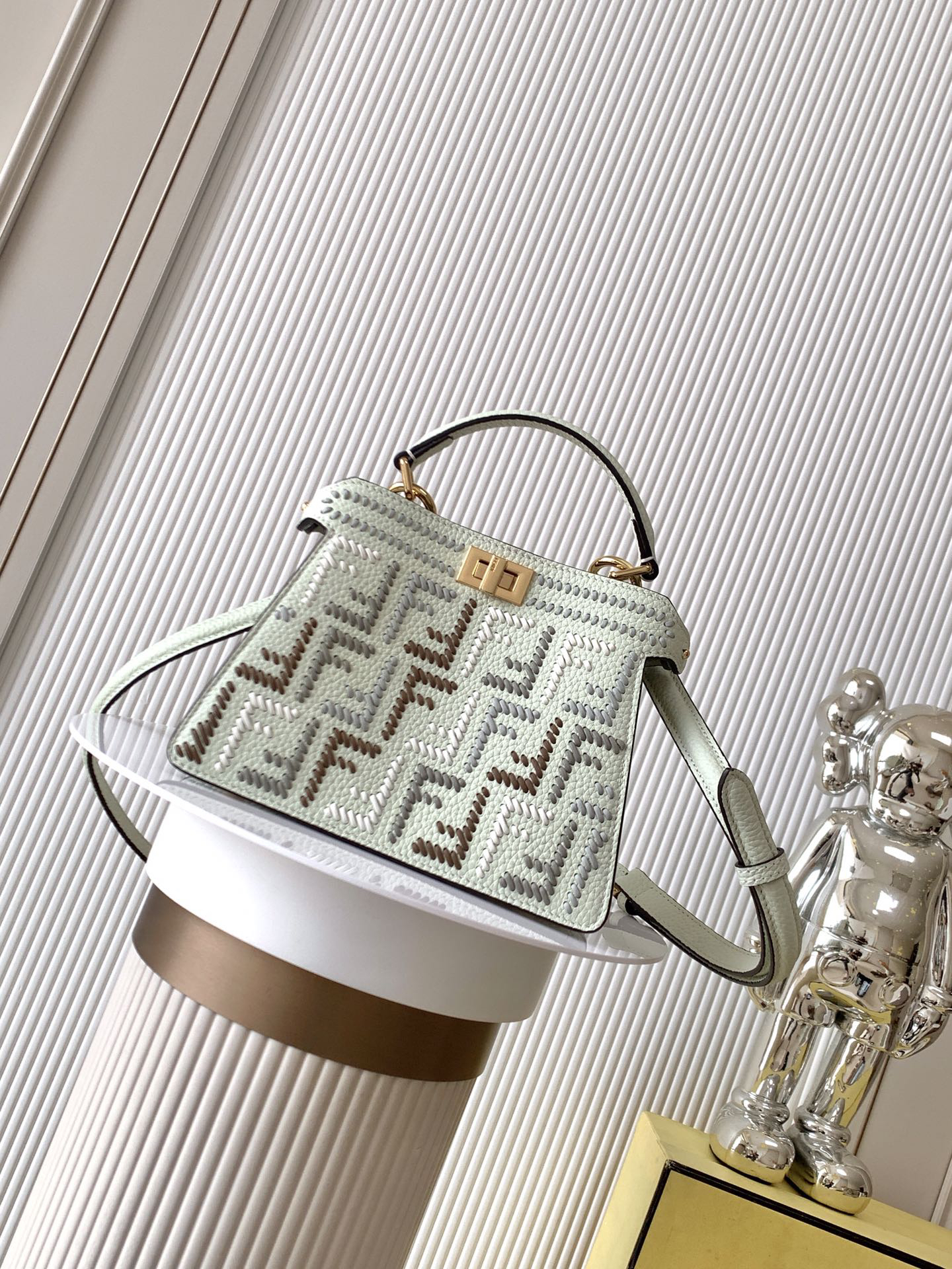 [TOP] FENDI Peekaboo ISeeU Bag Calfskin 20-11-15cm - Mint Green & GHW - 711 Luxury