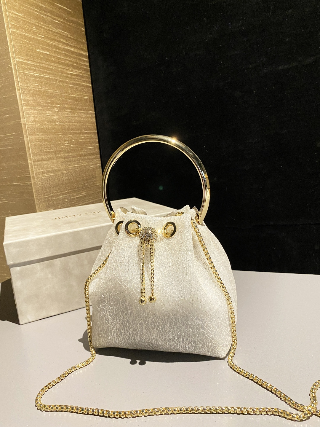[TOP] JIMMY CHOO Bon Bon Bag 16x15x9.5cm - White - 711 Luxury