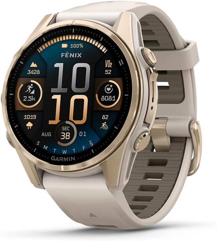 Garmin fēnix® 8 – 47mm, AMOLED, Premium Multisport GPS Smartwatch, Long-Lasting Battery Life, Dive-Rated, Built-in LED Flashlight, Slate Gray with Black Band