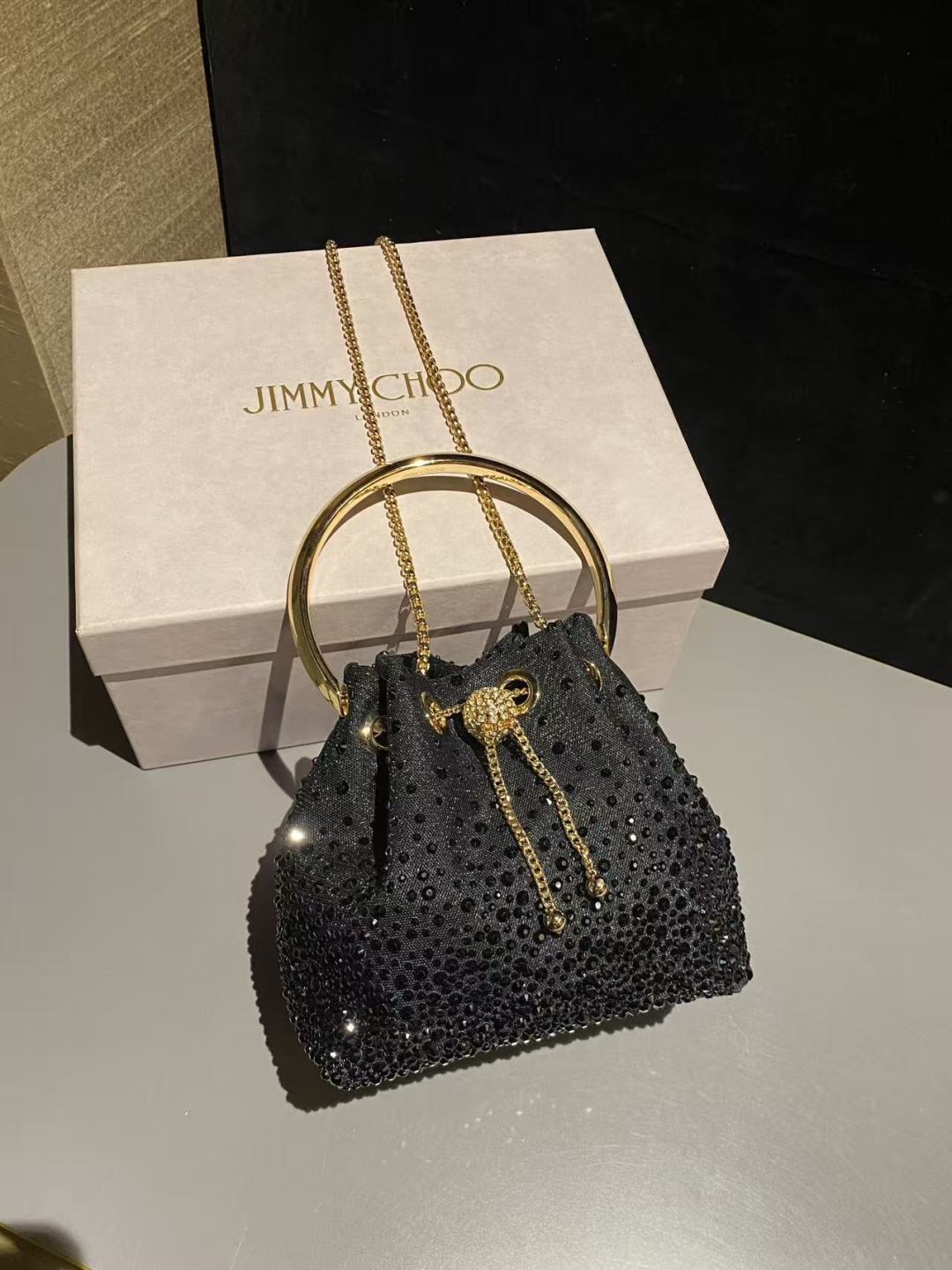 [TOP] JIMMY CHOO Bon Bon Bag 16x15x9.5cm - Black - 711 Luxury