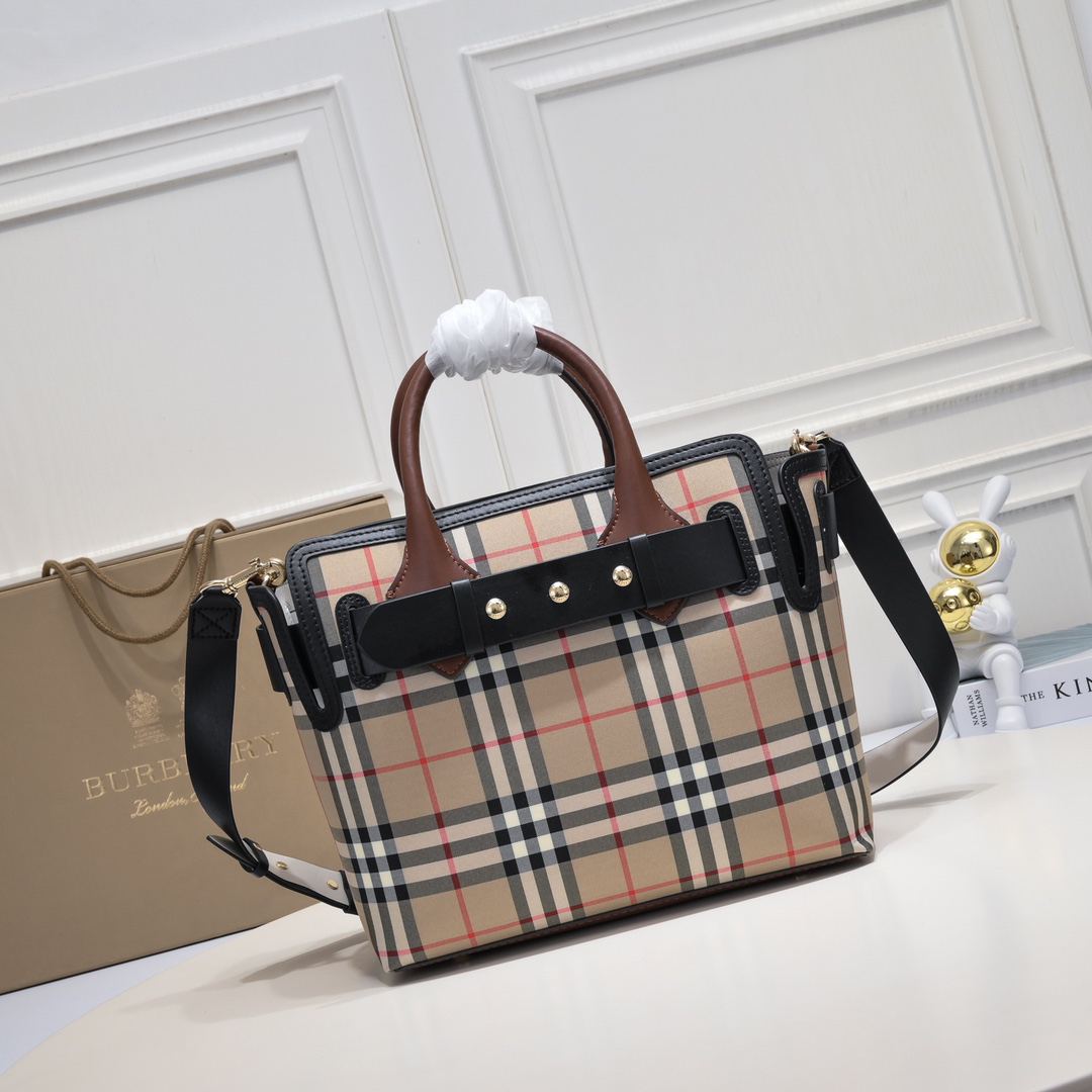 [TOP] BURBERRY The Belt Tote Bag Canvas 35x14.5x27.5cm - Khaki - 711 Luxury