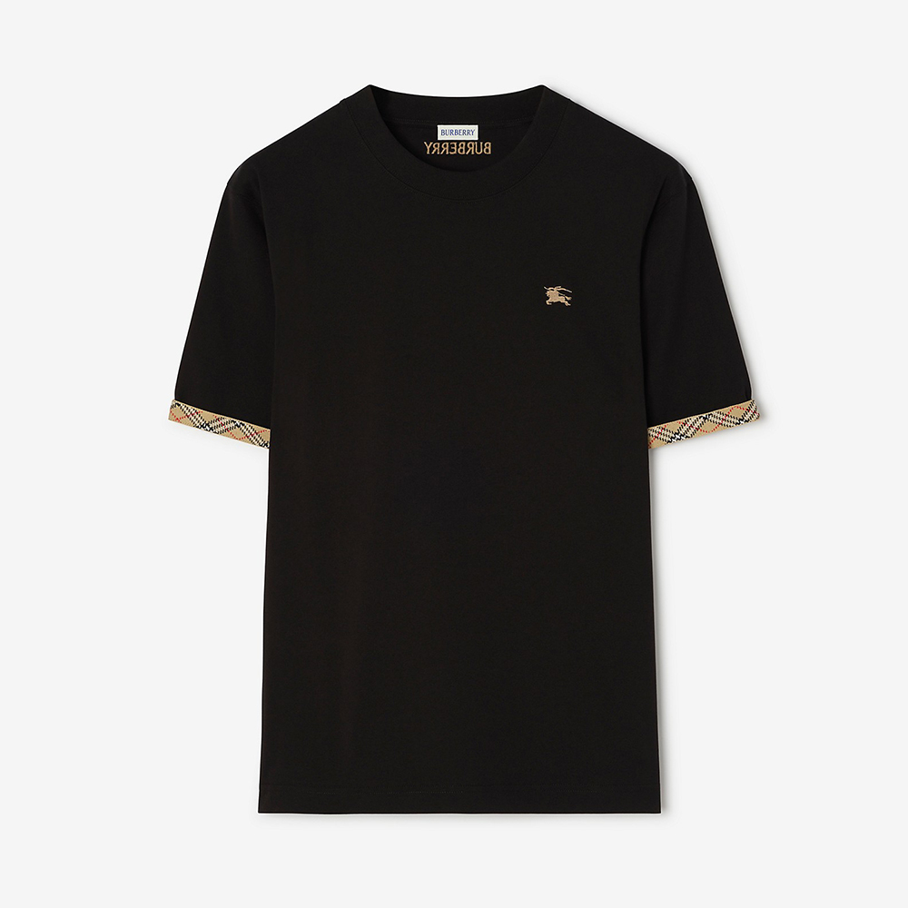 Burberry Check Trim Cotton T-shirt #383937