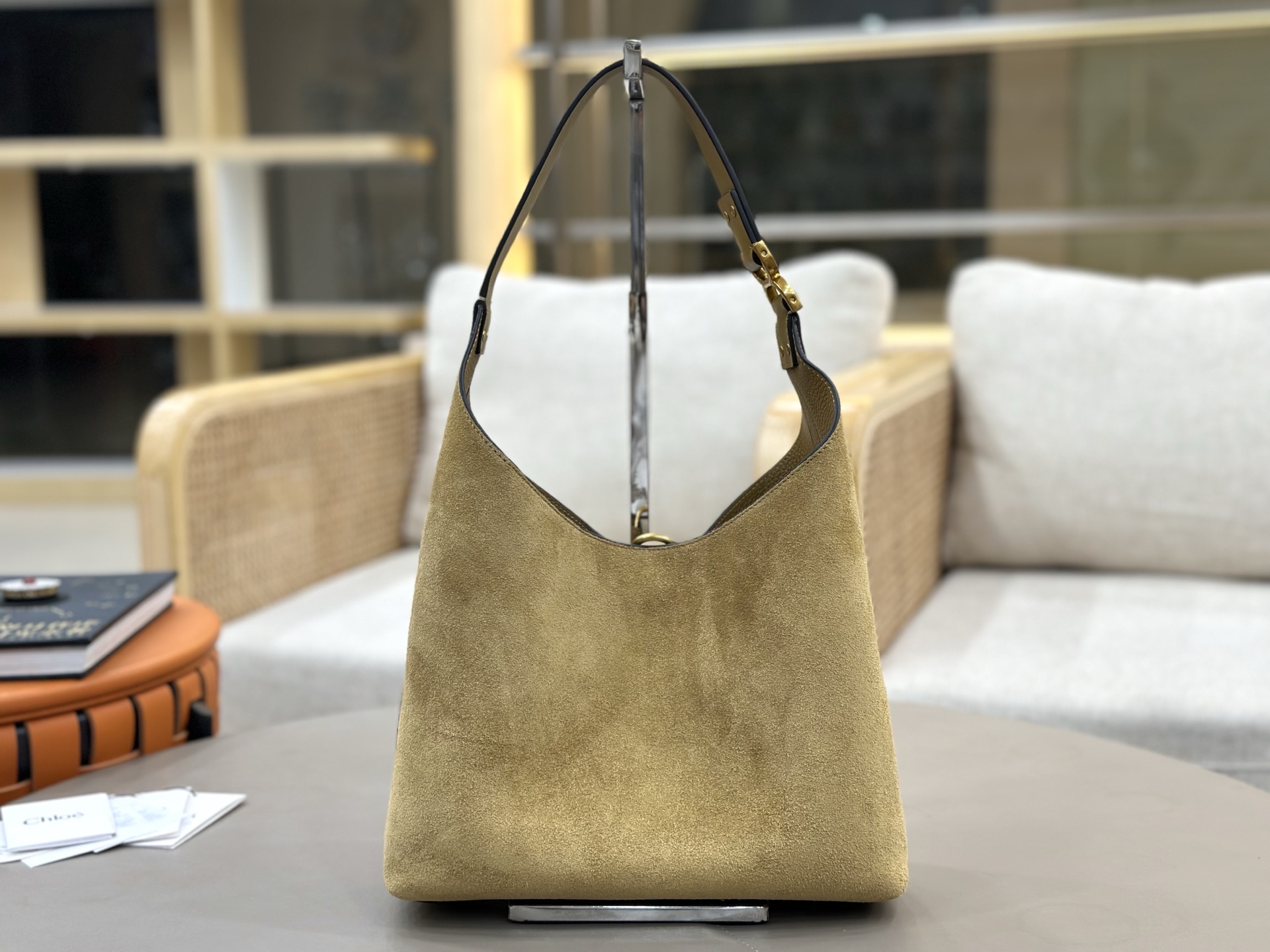 [TOP] Chloe Hobo Bag Suede Leather 36*29*10cm - Ginger - 711 Luxury