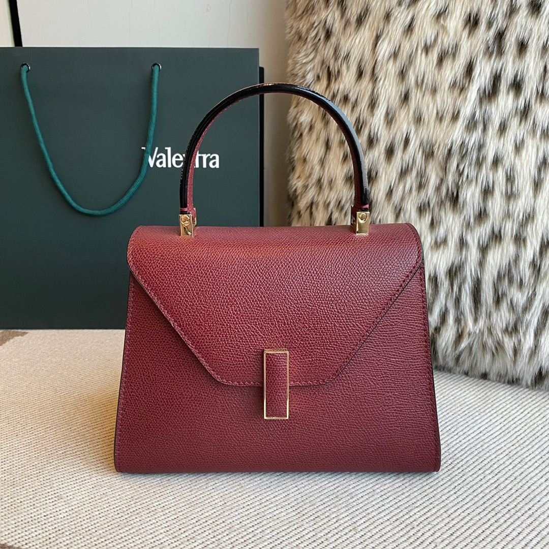 [TOP] VALEXTRA lside Bag 22x16.5x12cm - Wine Red - 711 Luxury