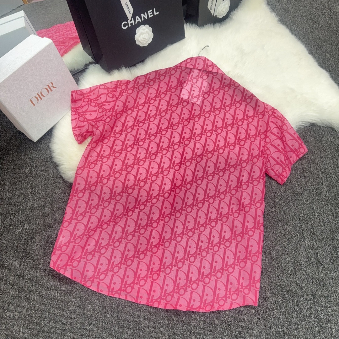 [TOP] Christian Dior  Shirt + Shorts Suit - Pink