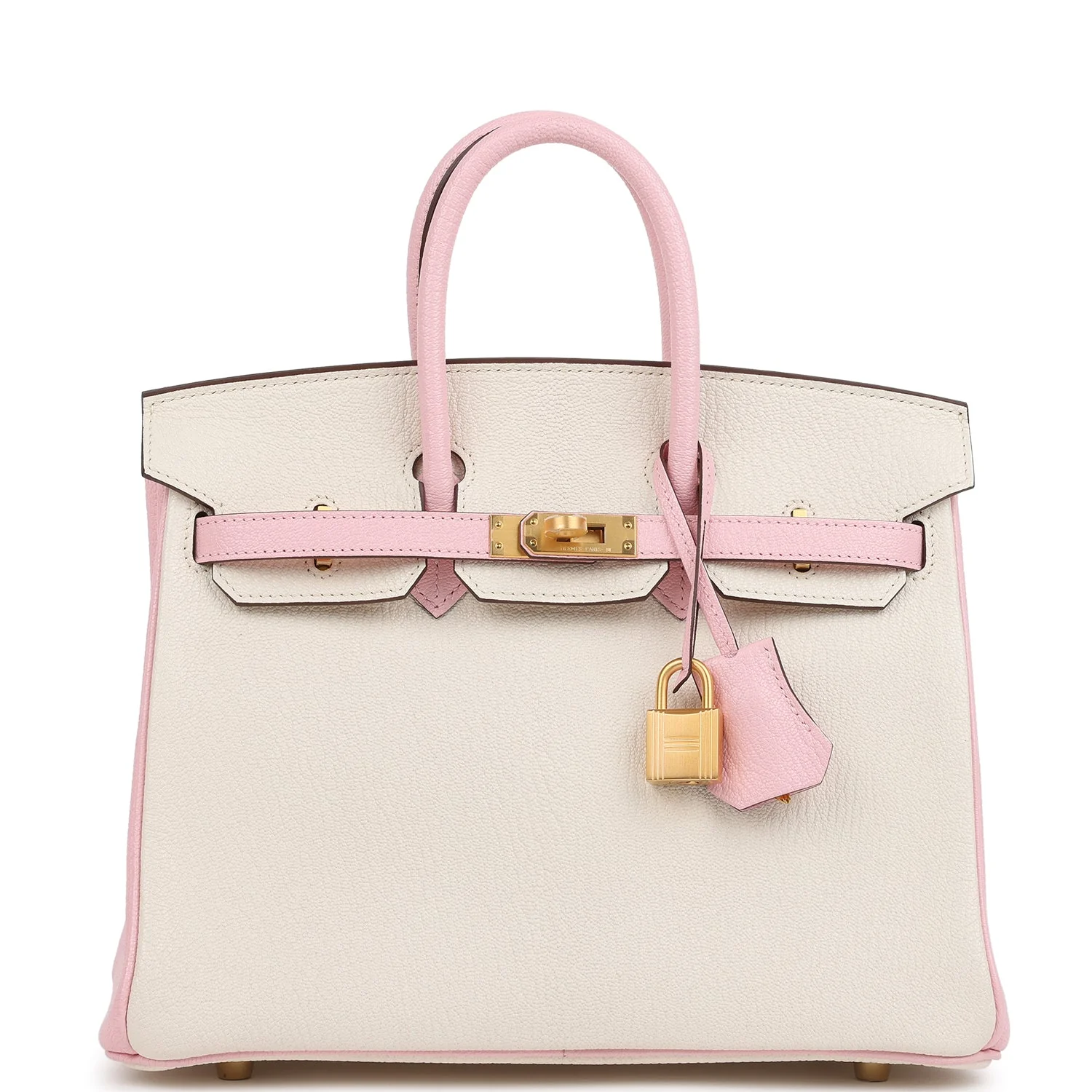Hermes Special Order (HSS) BirkinNata and Rose Sakura Chevre Mysore Brushed Gold Hardware