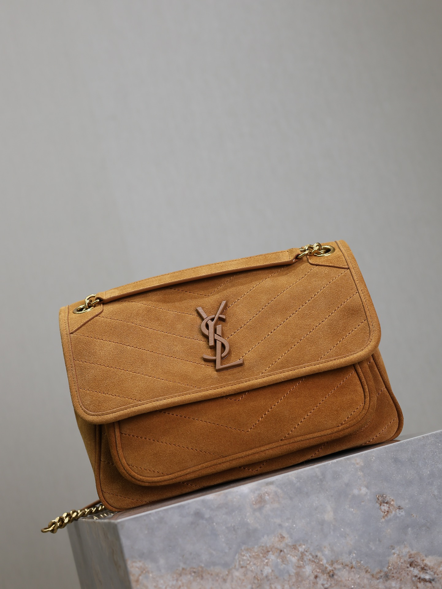 [TOP] Yves Saint Laurent YSL Niki Bag 28x20x8cm - Yellow & GHW - 711 Luxury