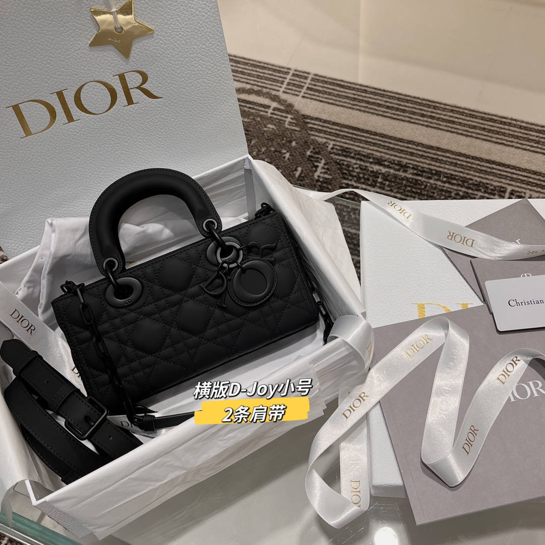 [TOP] Christian Dior Lady D-Joy Bag 22x12x6cm - Black - 711 Luxury