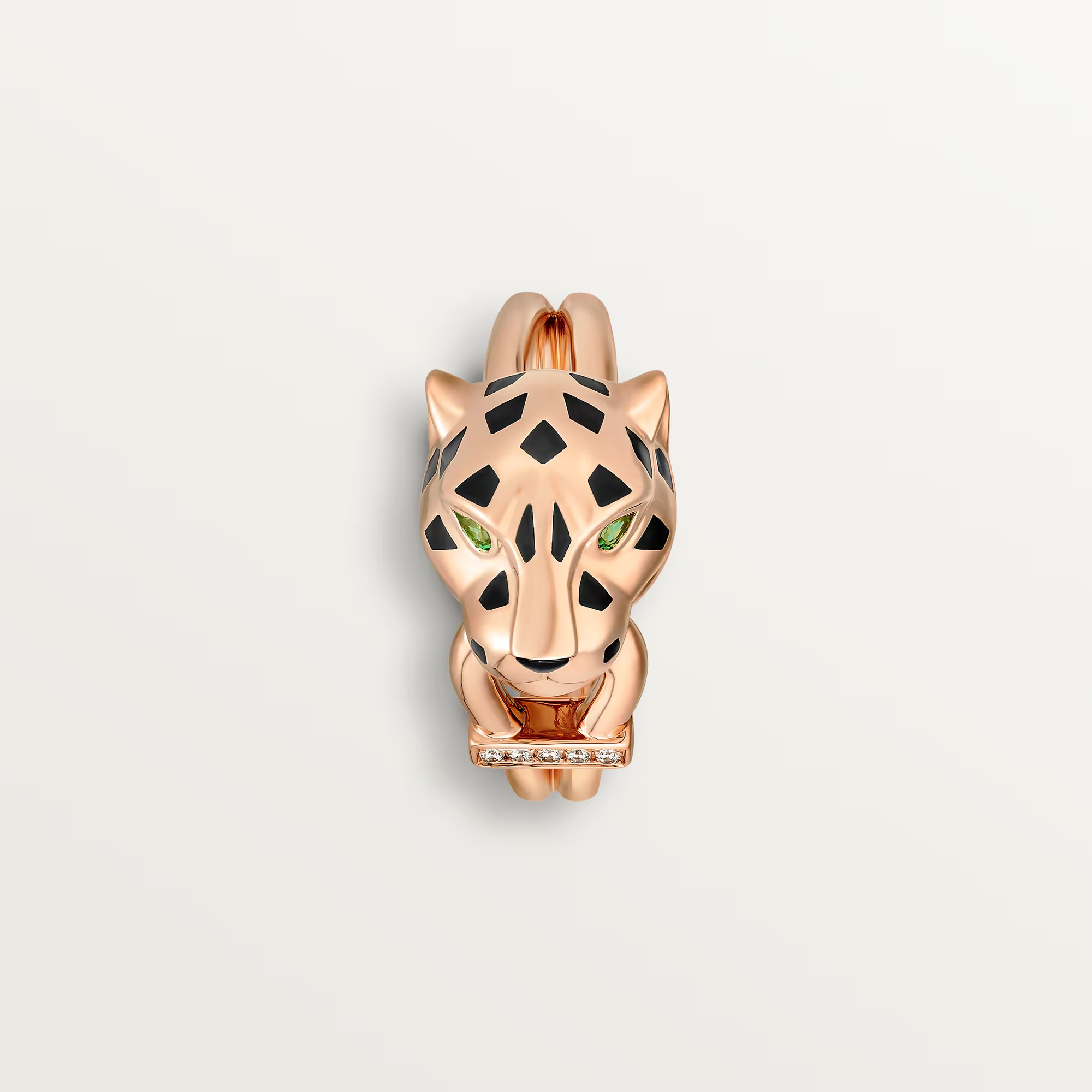 Carty Panther Motif Ring, Rose Gold, Moissanite