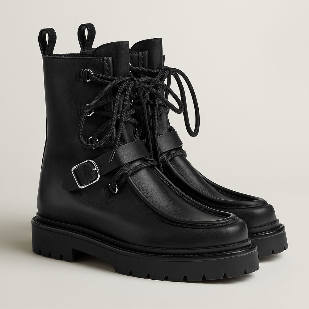 Designer black Shoes Hermès Land Ankle Boot Black #394671 | Nigo Office