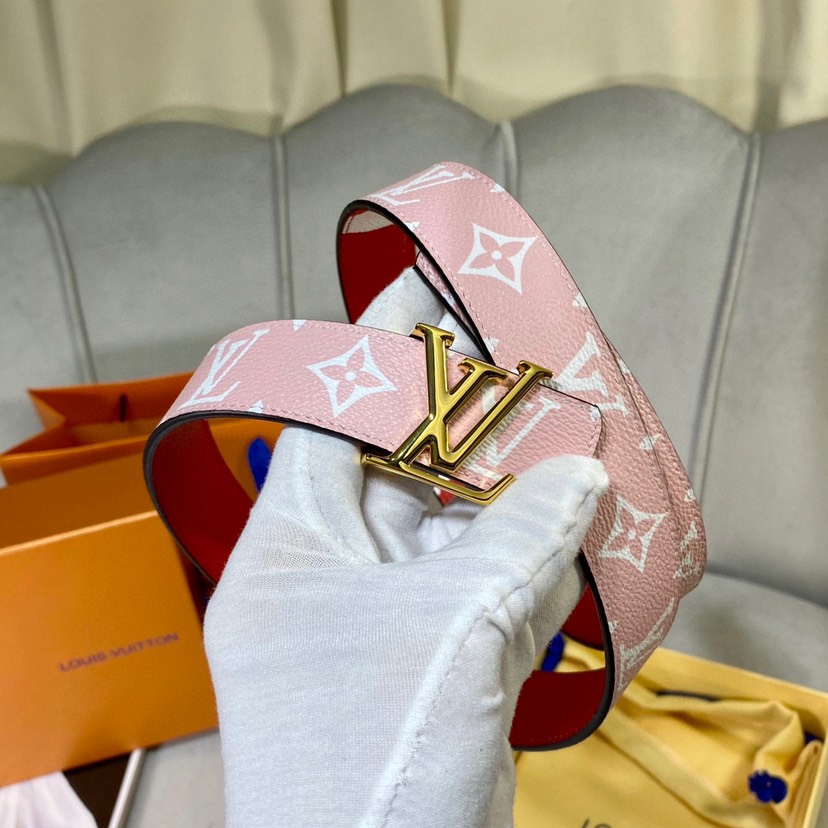 [TOP] Louis Vuitton LV Belt 3cm - Pink - 711 Luxury