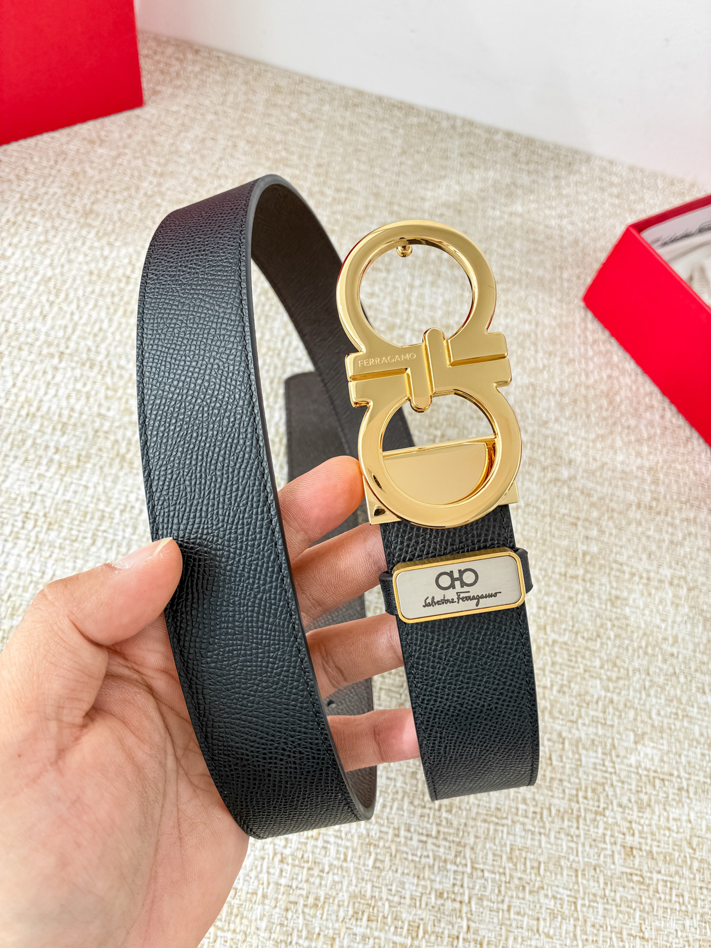 [TOP] Ferragamo Men's Belt 3.5cm - Black - 711 Luxury