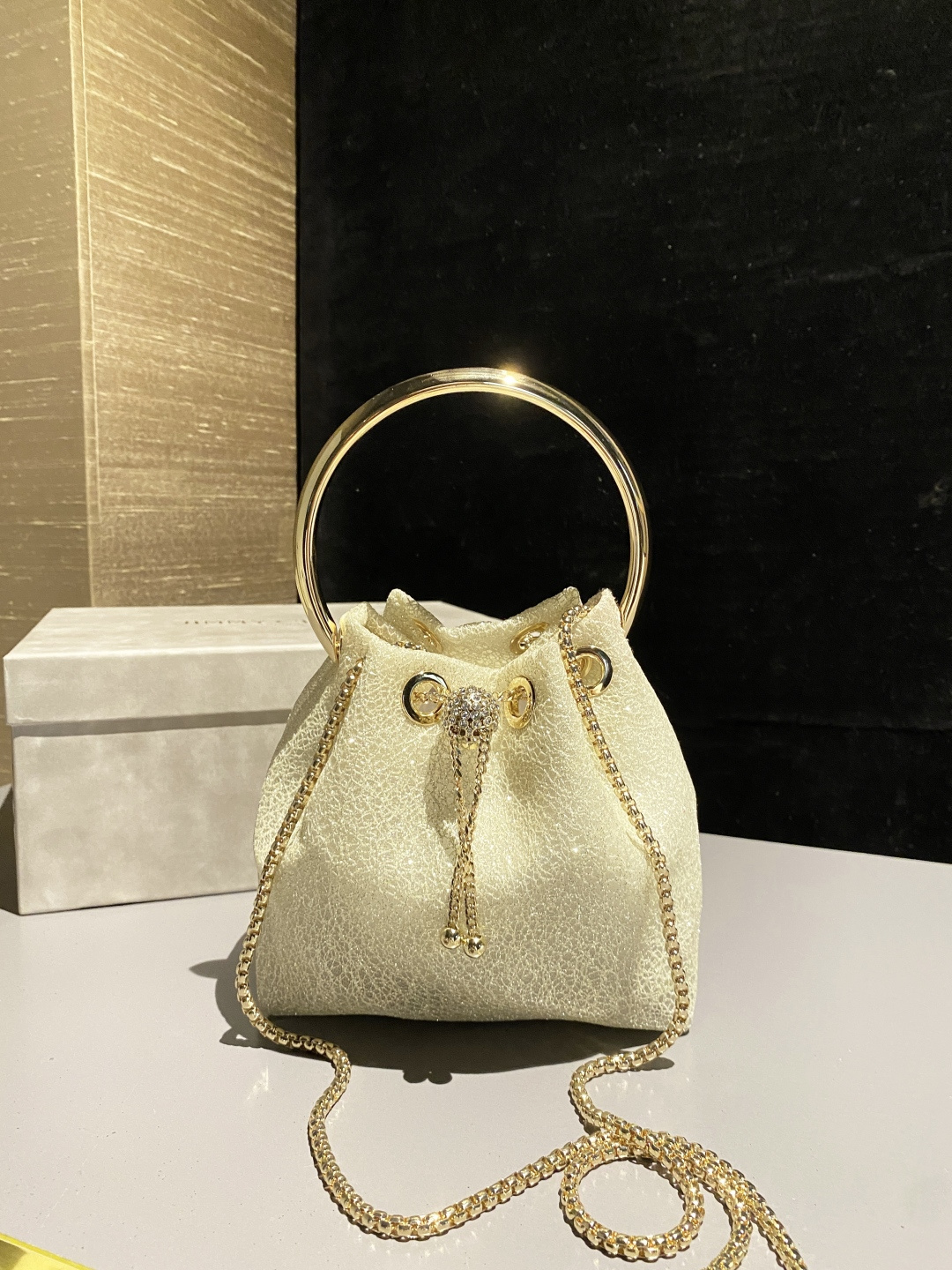[TOP] JIMMY CHOO Bon Bon Bag 16x15x9.5cm - Beige - 711 Luxury