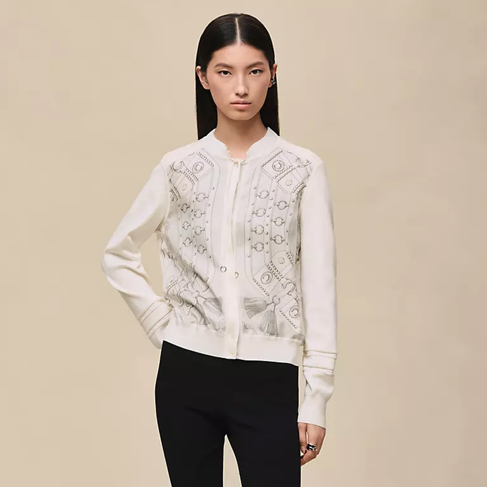 Designer Clothing Hermès Aux Champs en Fleurs Raye Buttoned Jacket#390218 | Nigo Office