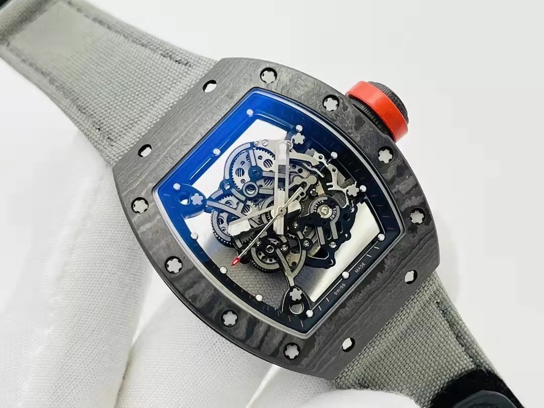RM055 Skeleton Gray Canvas Strap 42mm