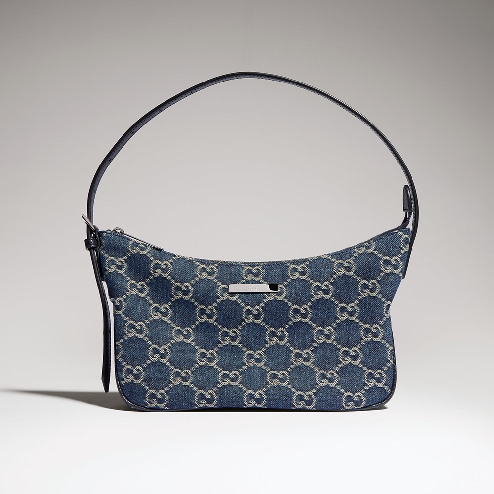 GUCCI Lady Lunetta Small Shoulder Bag GG Denim #384081