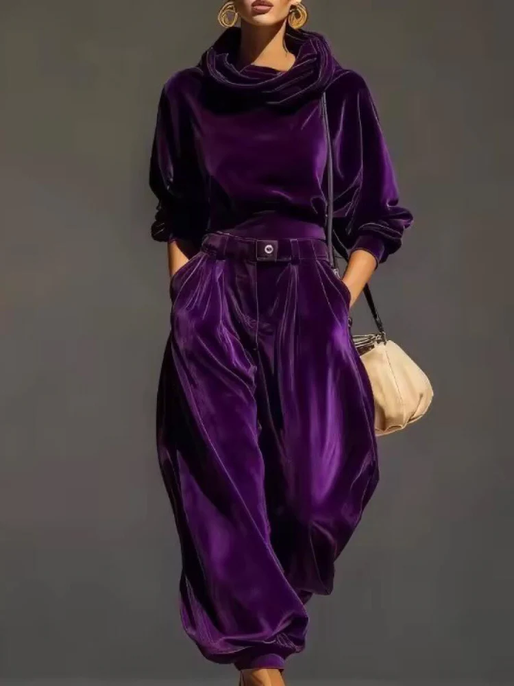 Women Round Neck Casual Suit