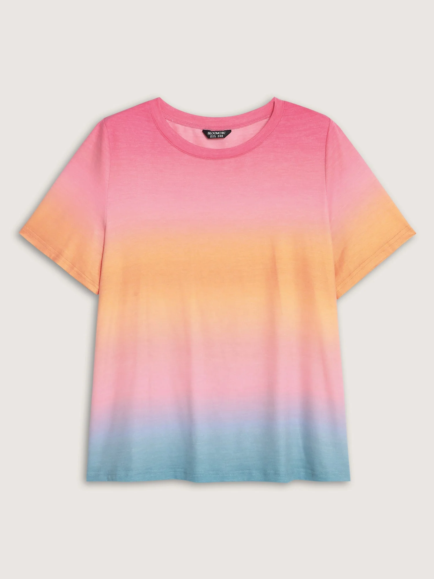 Ombre Gradient Round Neck T-Shirt