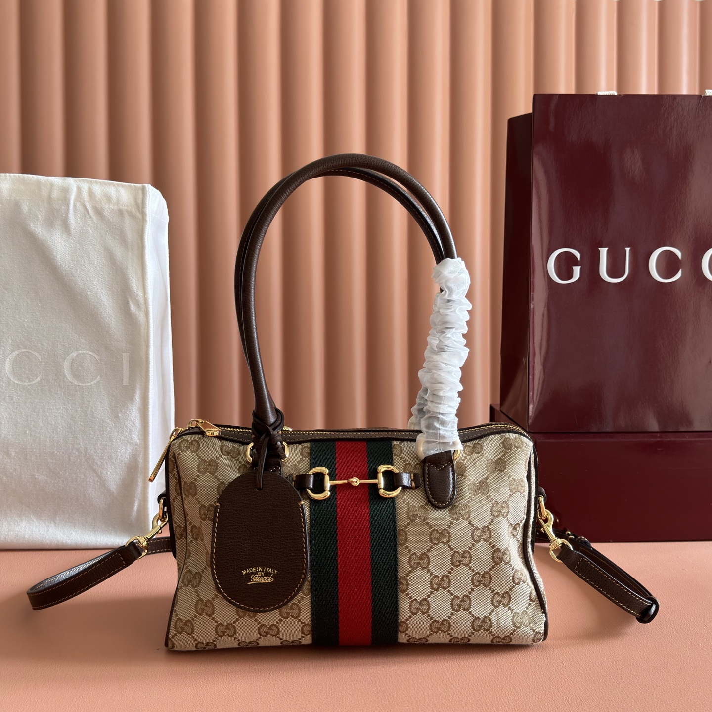 [TOP] GUCCI Top Handle Bag 28x15x10cm - Brown - 711 Luxury