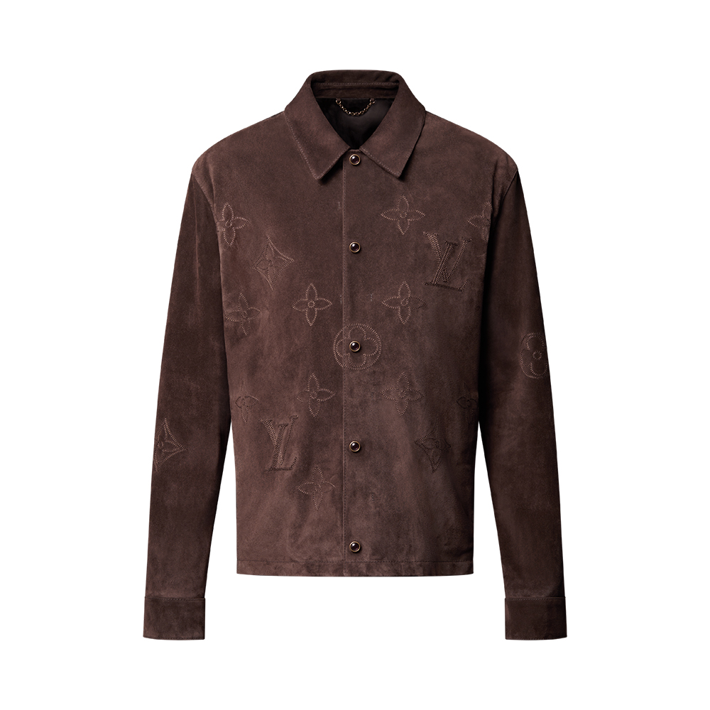 NIGO LOUIS VUITTON Monogram Embroidered Suede Overshirt #nigo376523 - 2