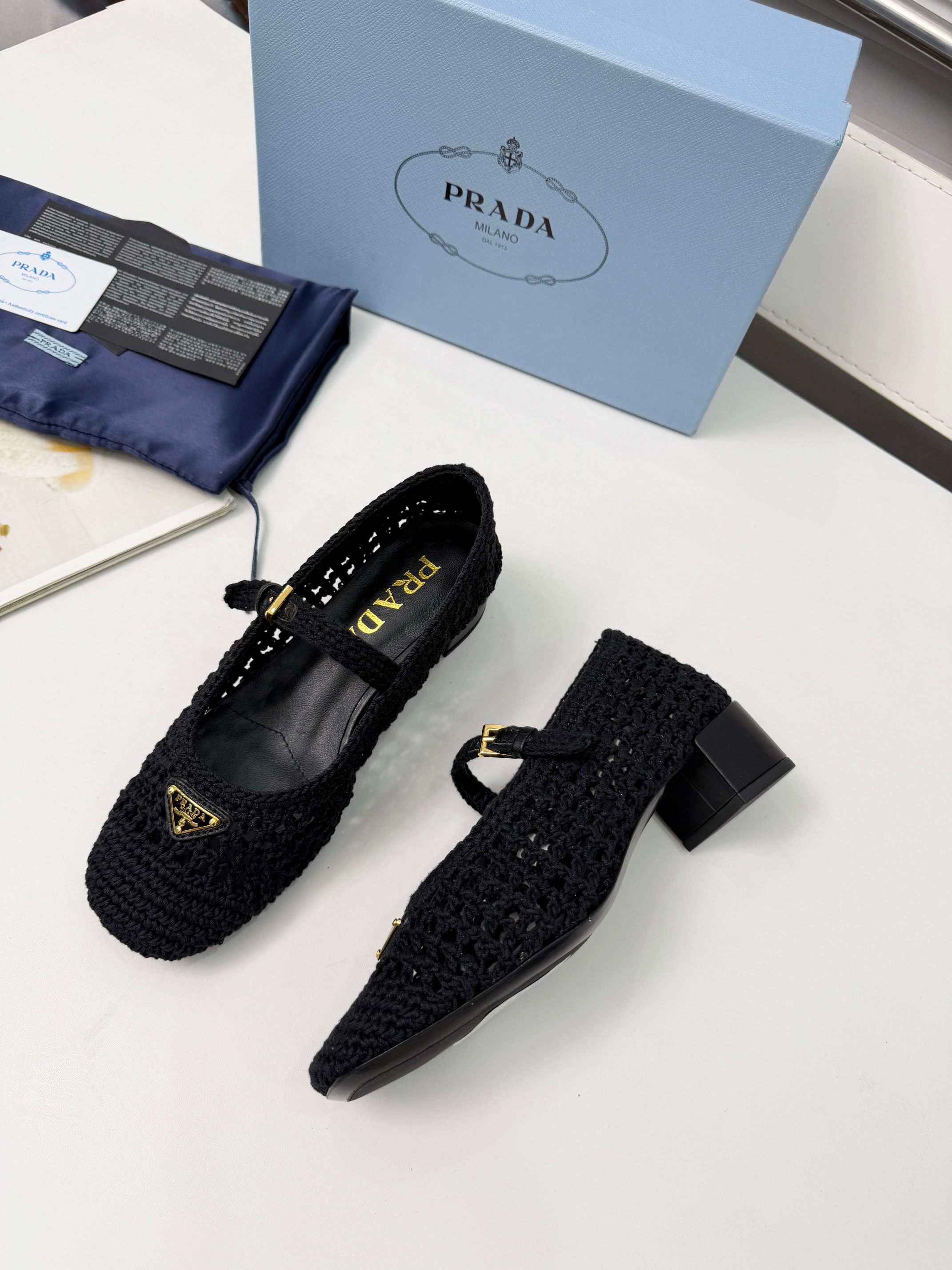 [TOP] PRADA 5cm Mid Heel Pumps - Black - 711 Luxury