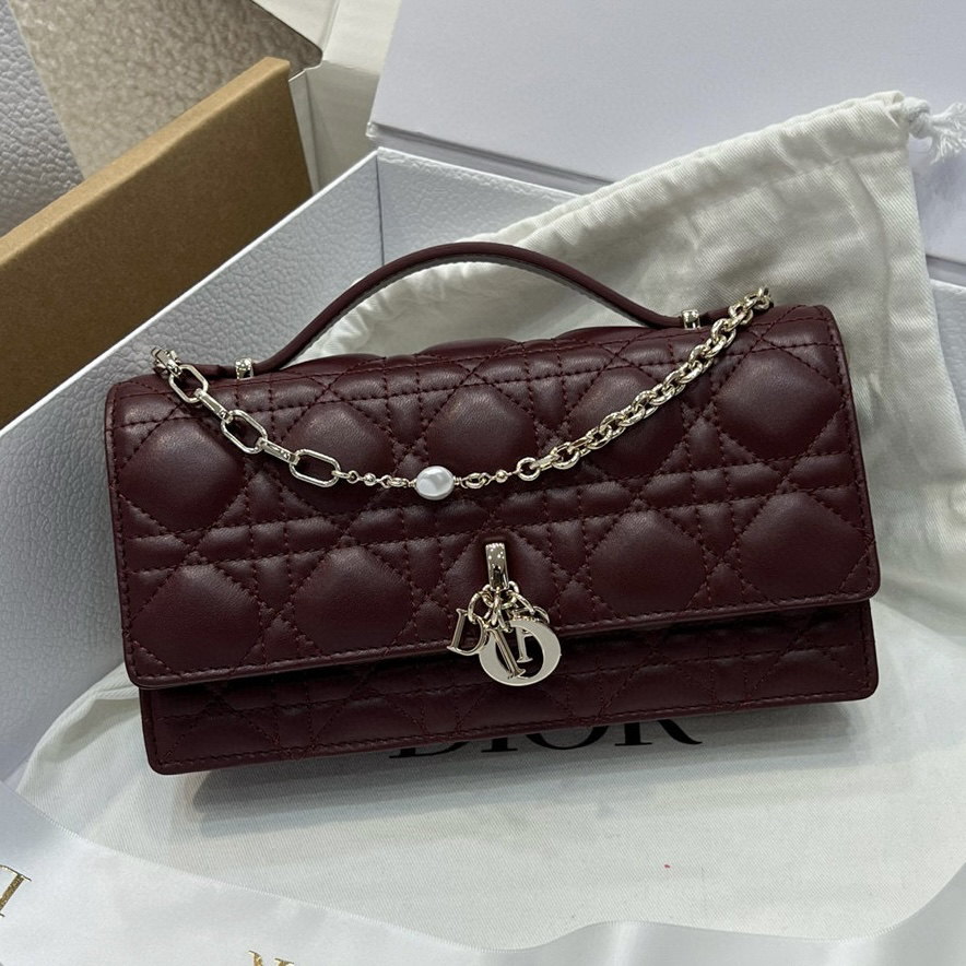 [TOP] Christian Dior My Dior Mini Bag Cannage Lambskin 21*11*4.5cm - Cherry Red