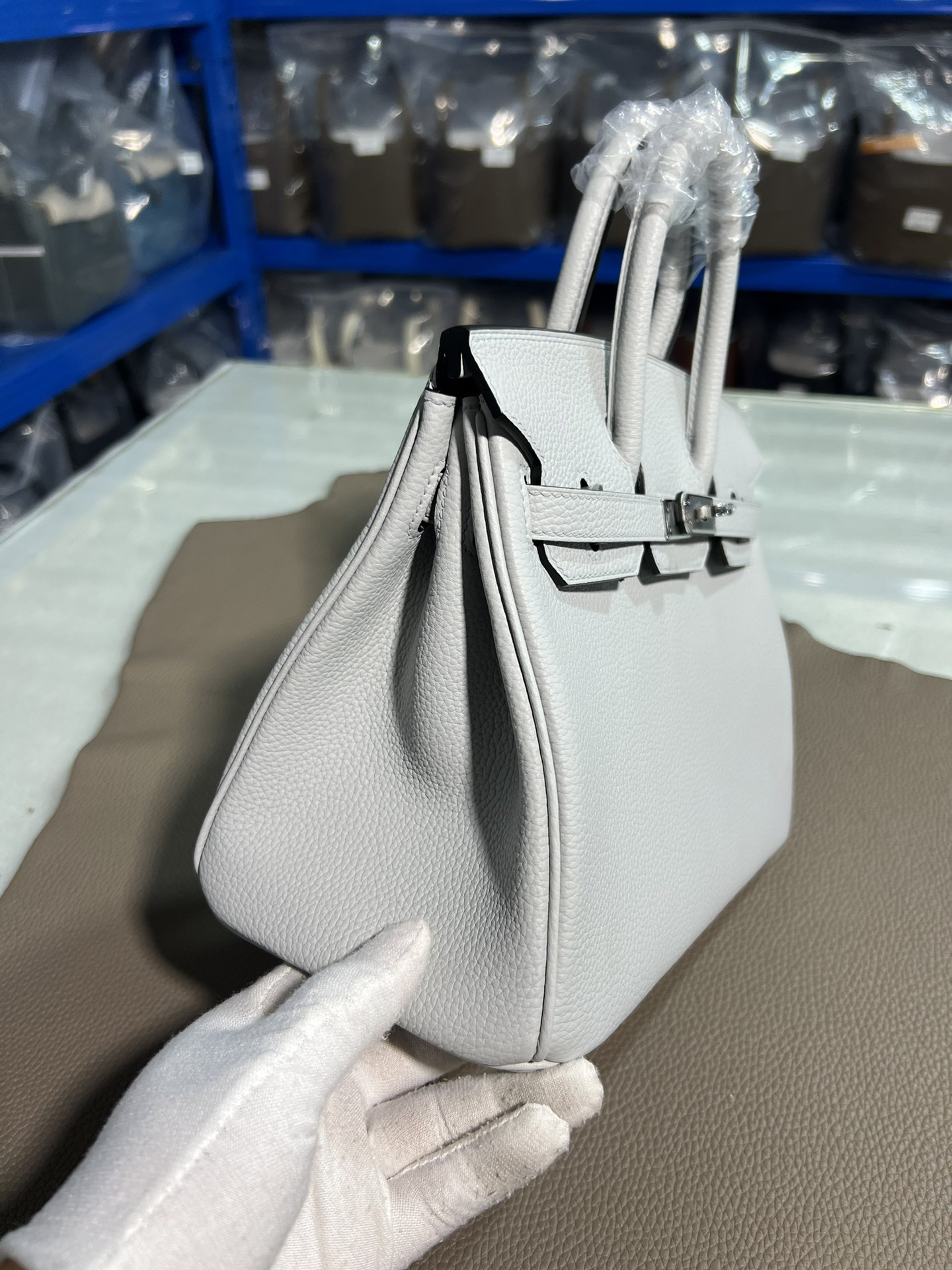 [TOP] HERMES Birkin Togo 25cm - Bleu Pale & SHW