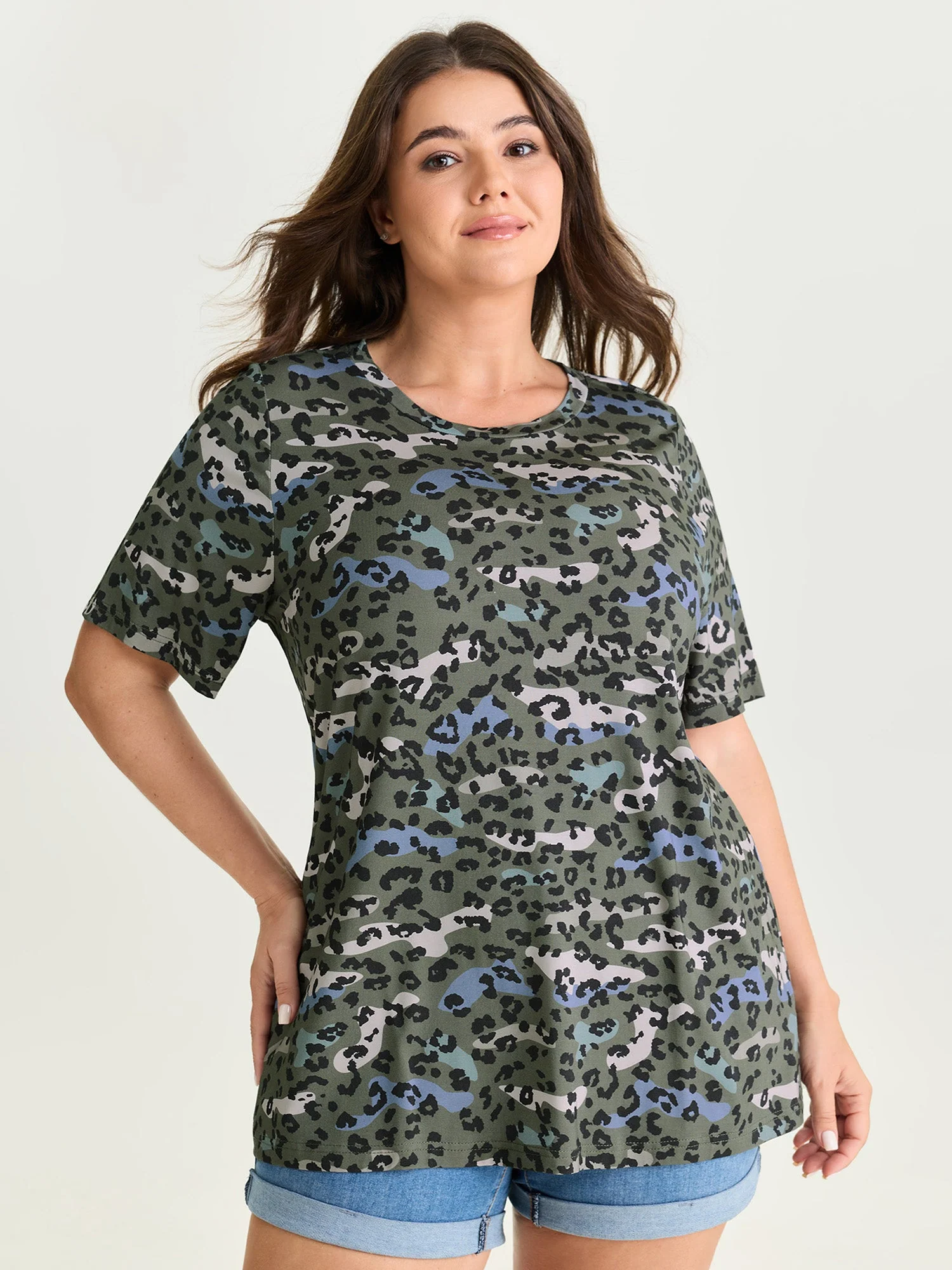 Camouflage Leopard Print T-Shirt