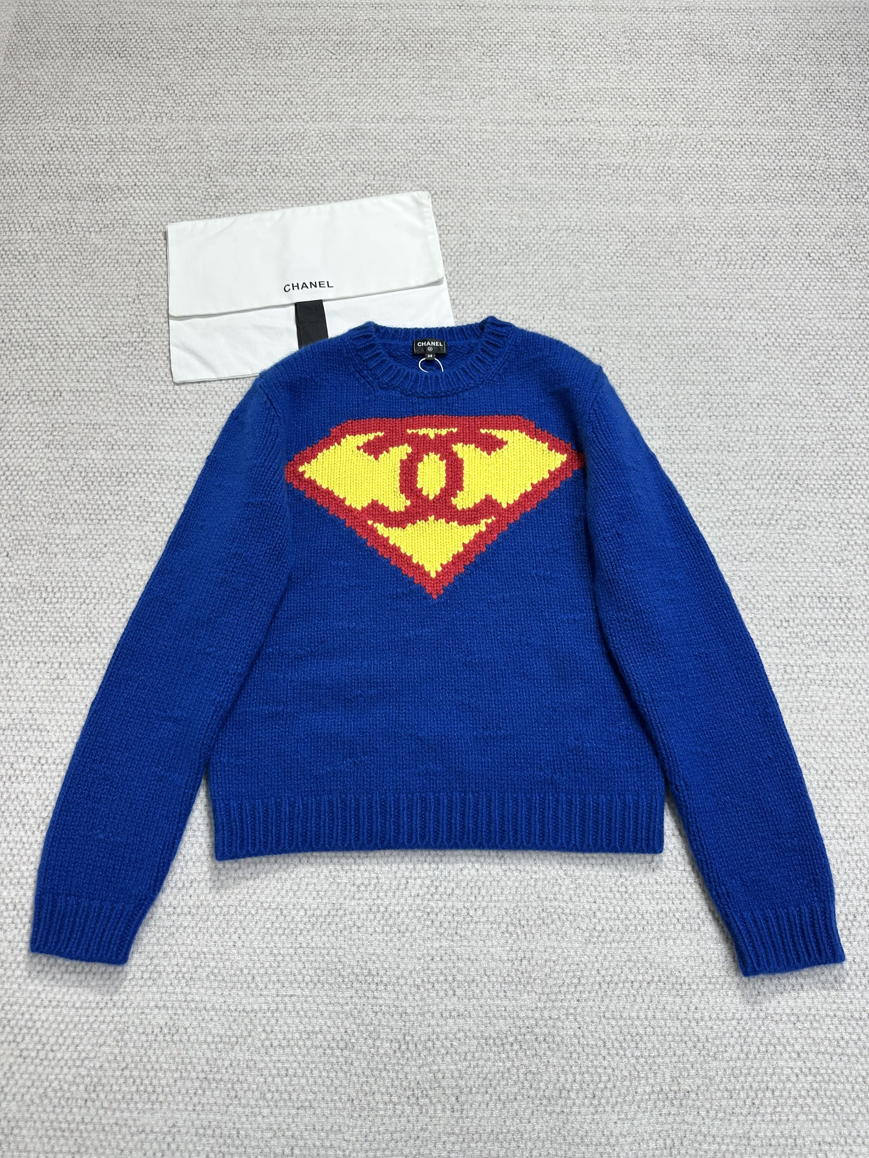 Chanel red Clothing CHANEL Top-quality Version Pullover Cashmere Blue Yellow Red #389874 View 2 | Nigo Office