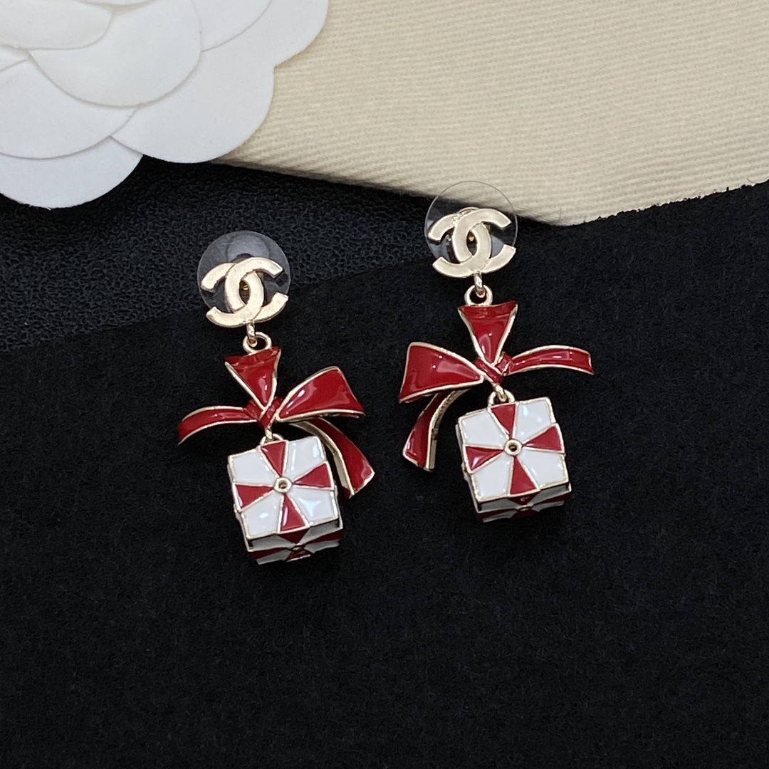 [TOP] CHANEL Earrings - Red