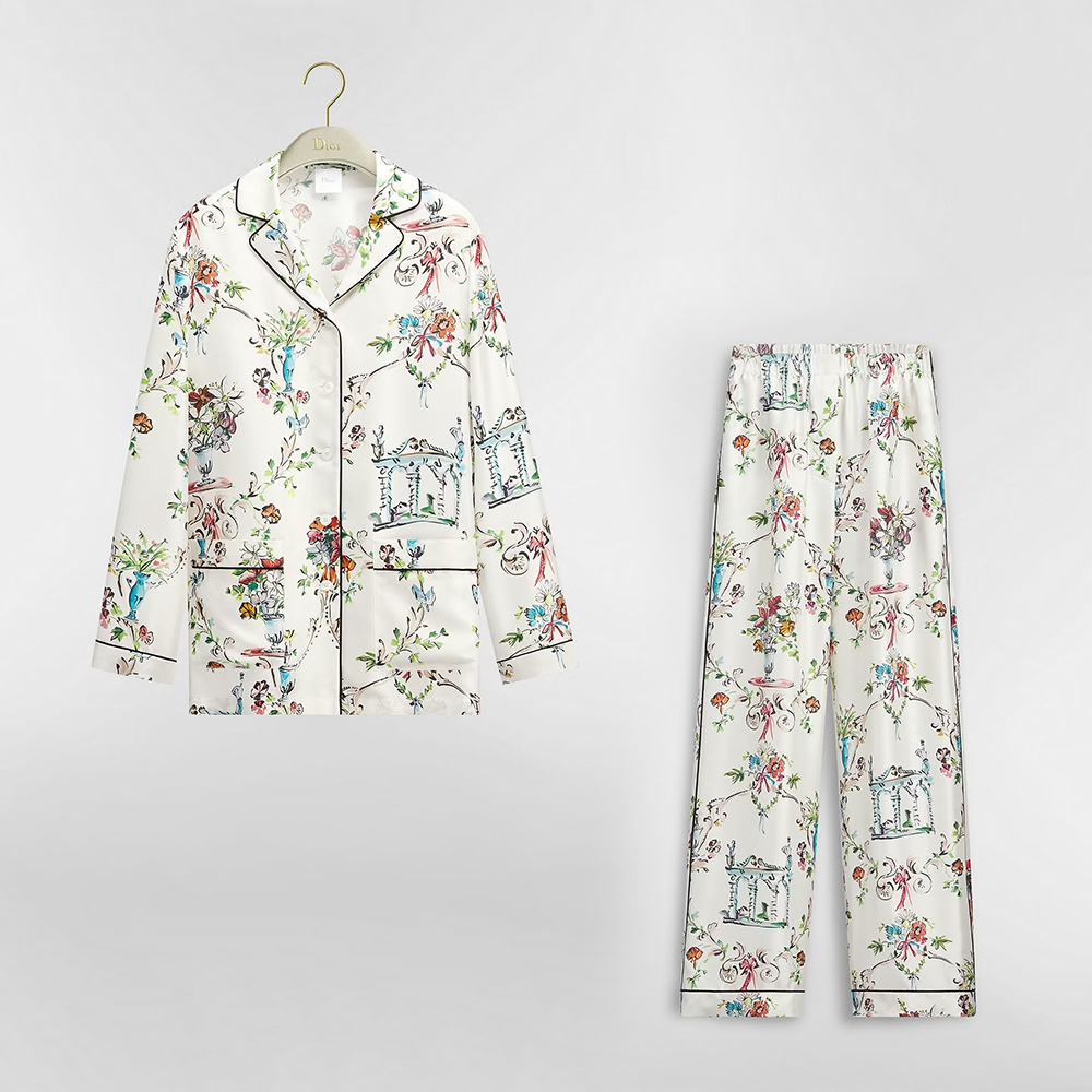 Dior Clothing Dior Silk Printed Pajamas Loungewear Set #386747 | Nigo Office