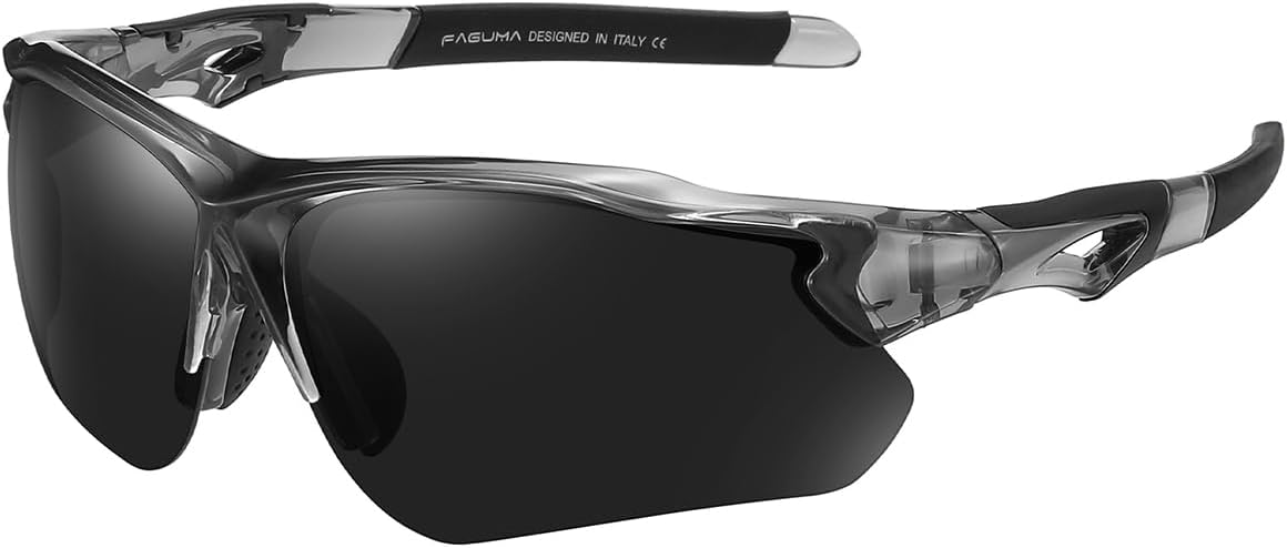 FAGUMA Polarized Sports Sunglasses for Men Women Fishing Cycling Running Golf Motorcycle TR90 Frame UV400 Protection