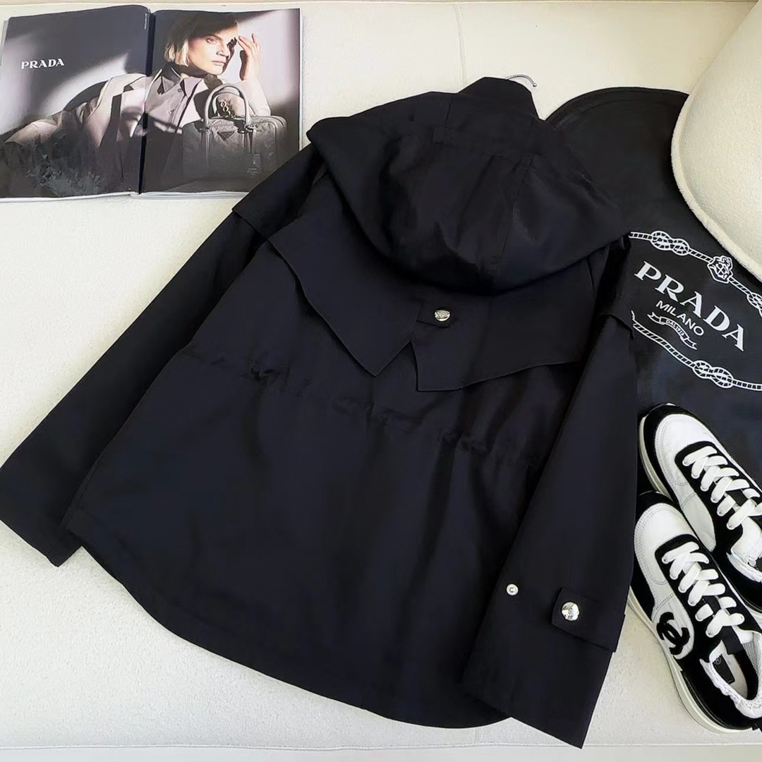 [TOP] PRADA Trench Coat - Black