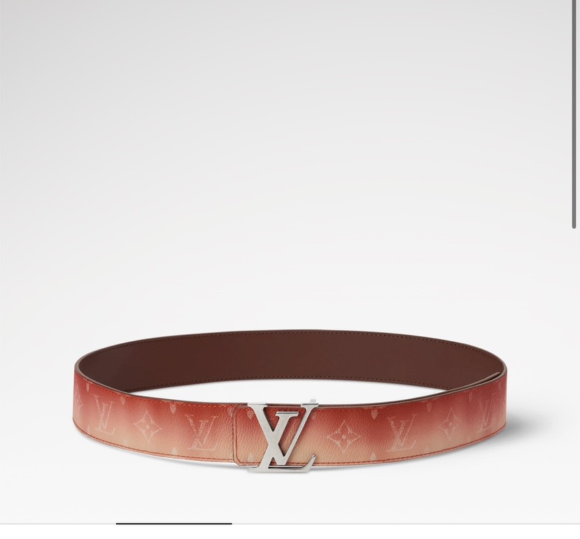[TOP] Louis Vuitton LV Initiales Monogram Pigment Belt 4cm - Red - 711 Luxury