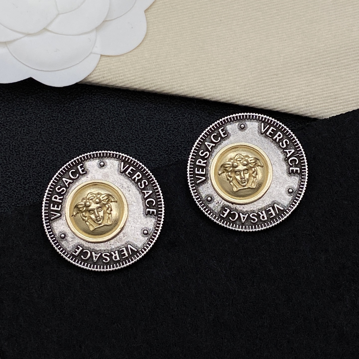 [TOP] VERSACE Earrings - Gold and Silver - 711 Luxury