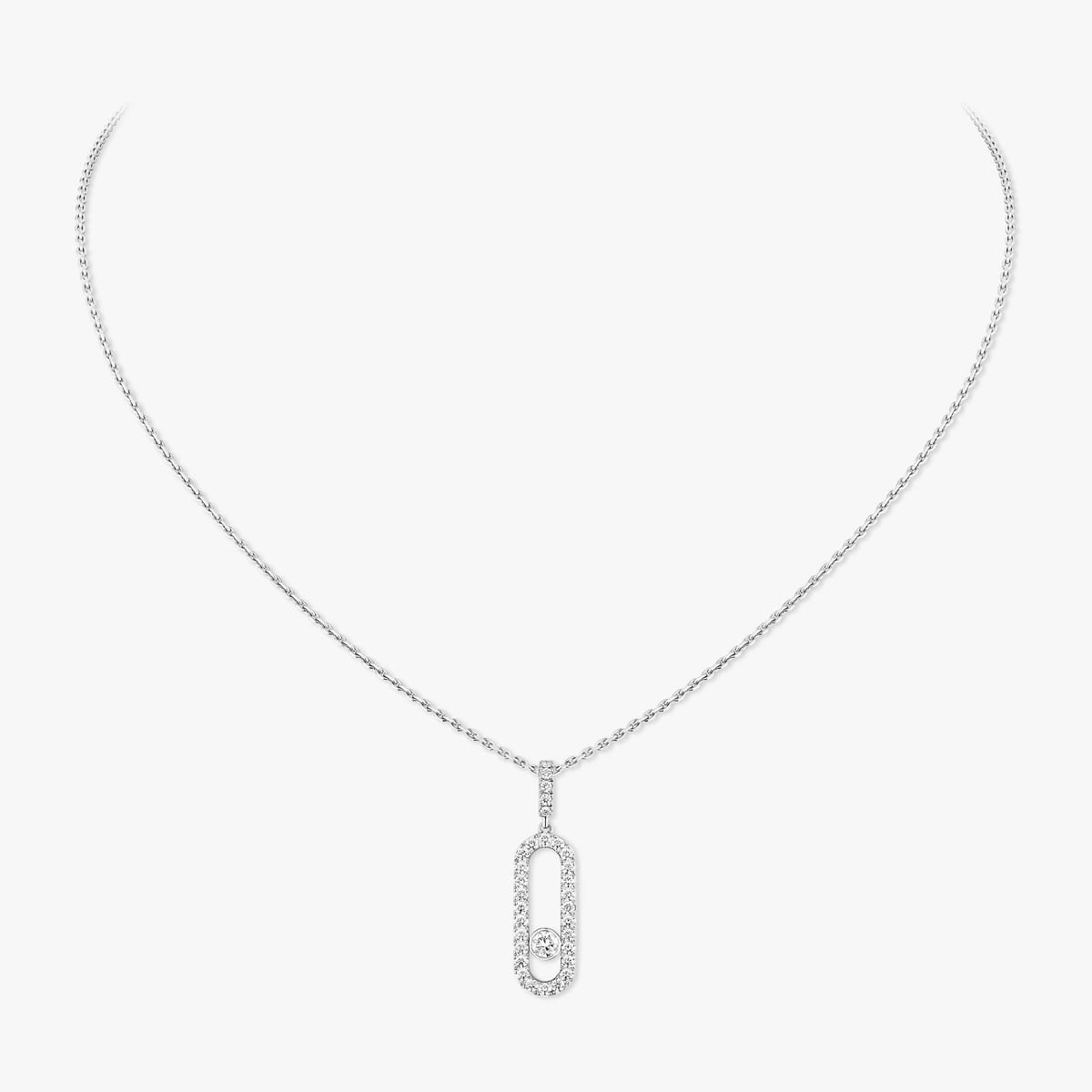 [TOP] Messika Move Uno Pavé Pendant Necklace - Silver - 711 Luxury