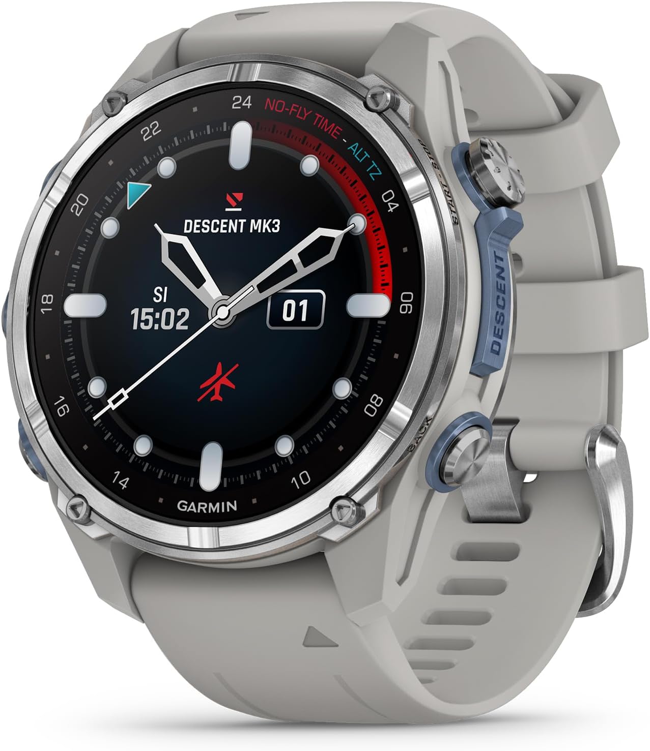 Garmin Descent™ Mk3i, Dive Computer and Multisport GPS Smartwatch, Air Integration, Black Titanium