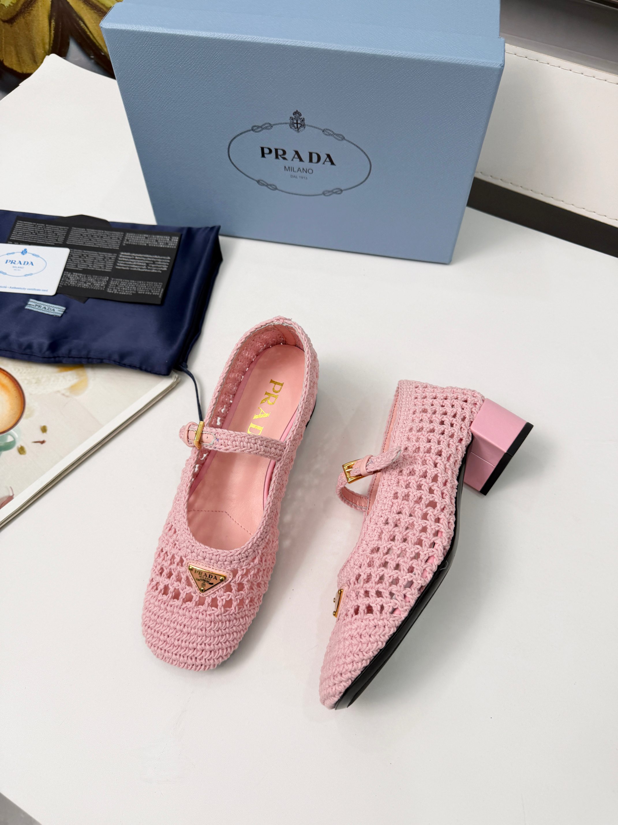 [TOP] PRADA 5cm Mid Heel Pumps - Pink - 711 Luxury