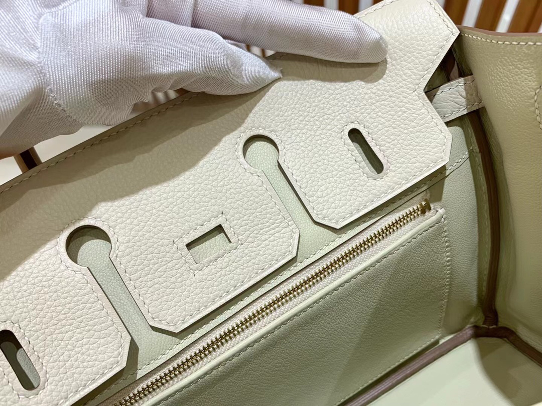 [TOP] HERMES Birkin Togo Leather 25cm - Craie & GHW