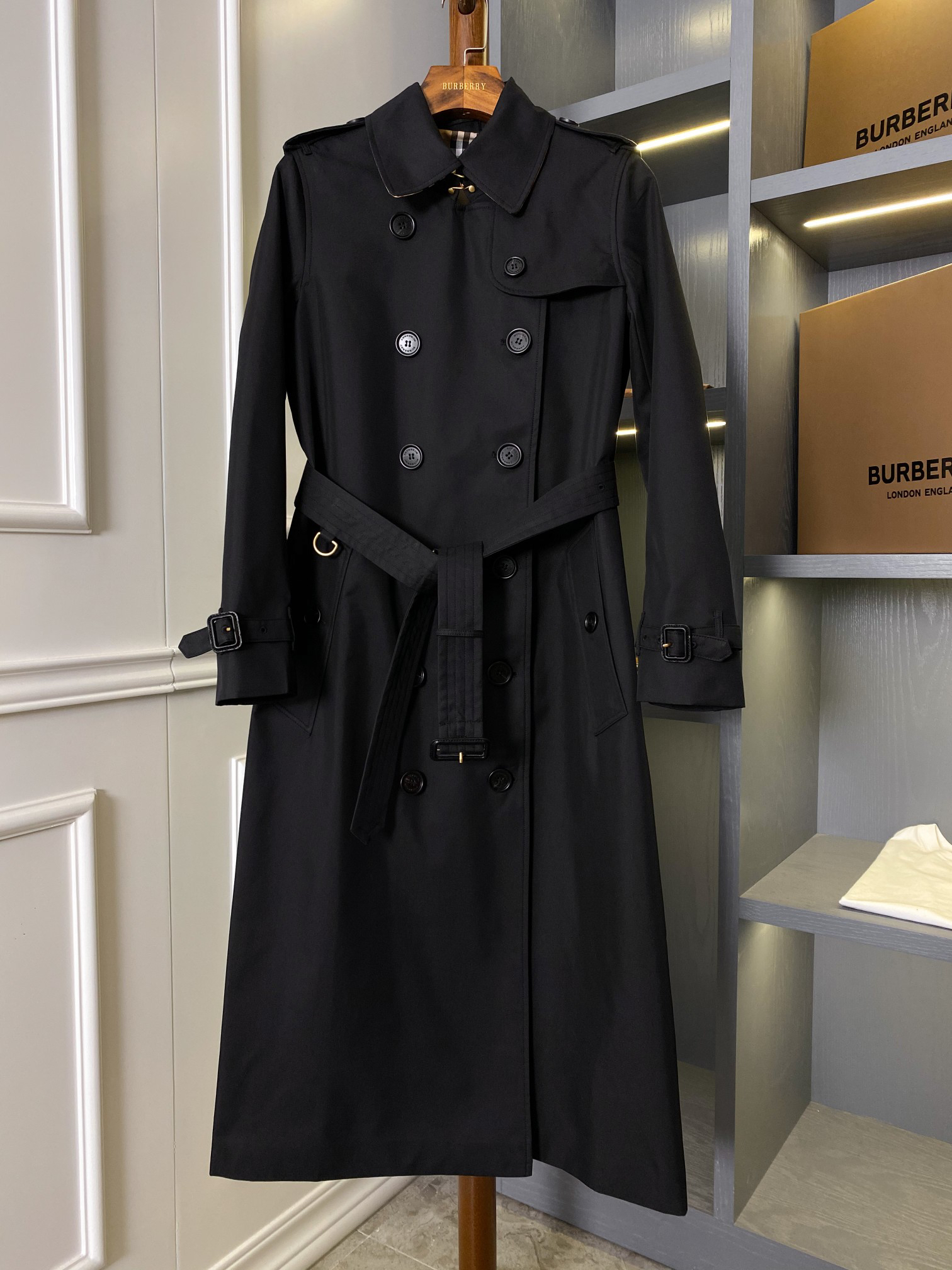 [TOP] BURBERRY Trench Coat - Black - 711 Luxury