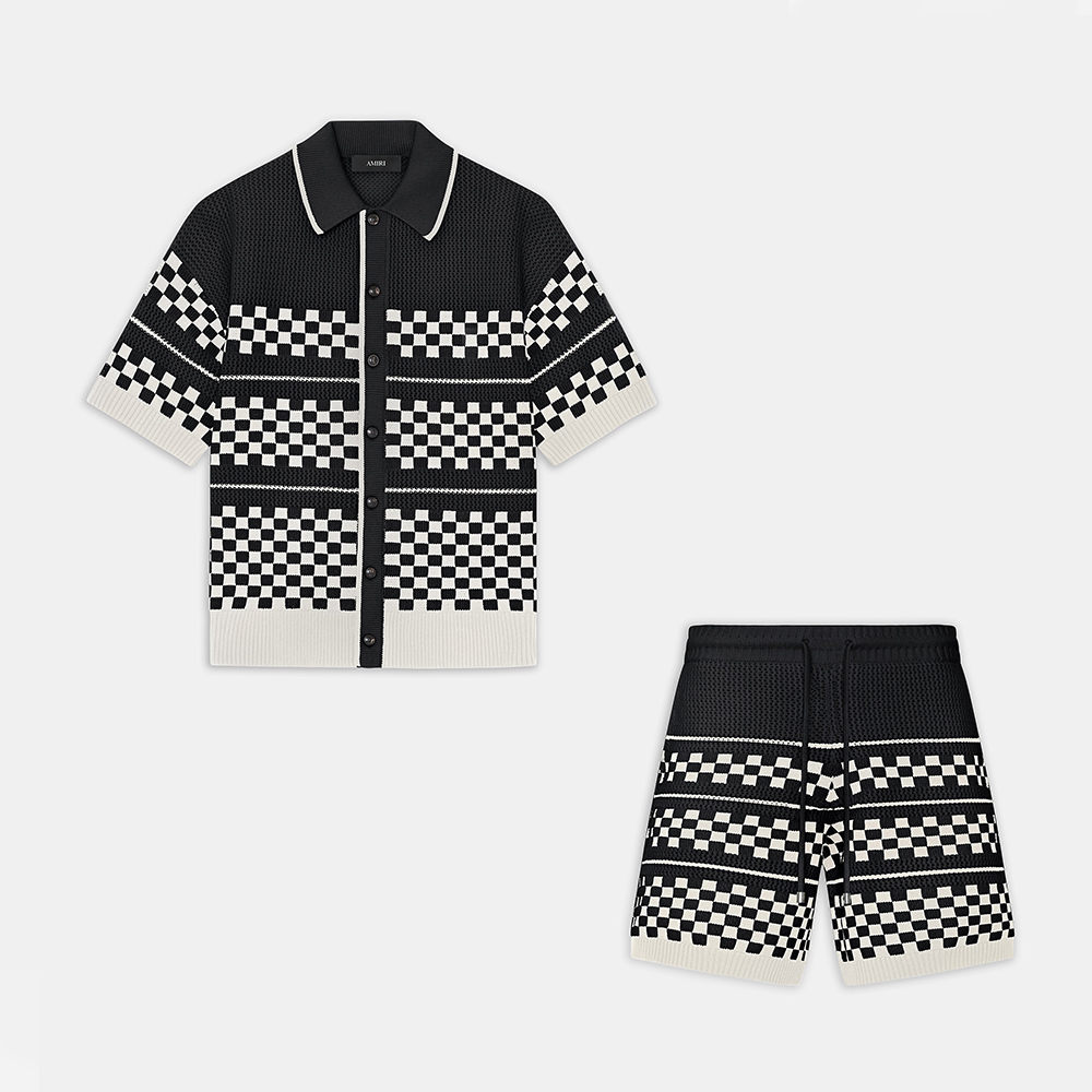 AMIRI CHECKERED MESH SHIRT AND SHORT #386685