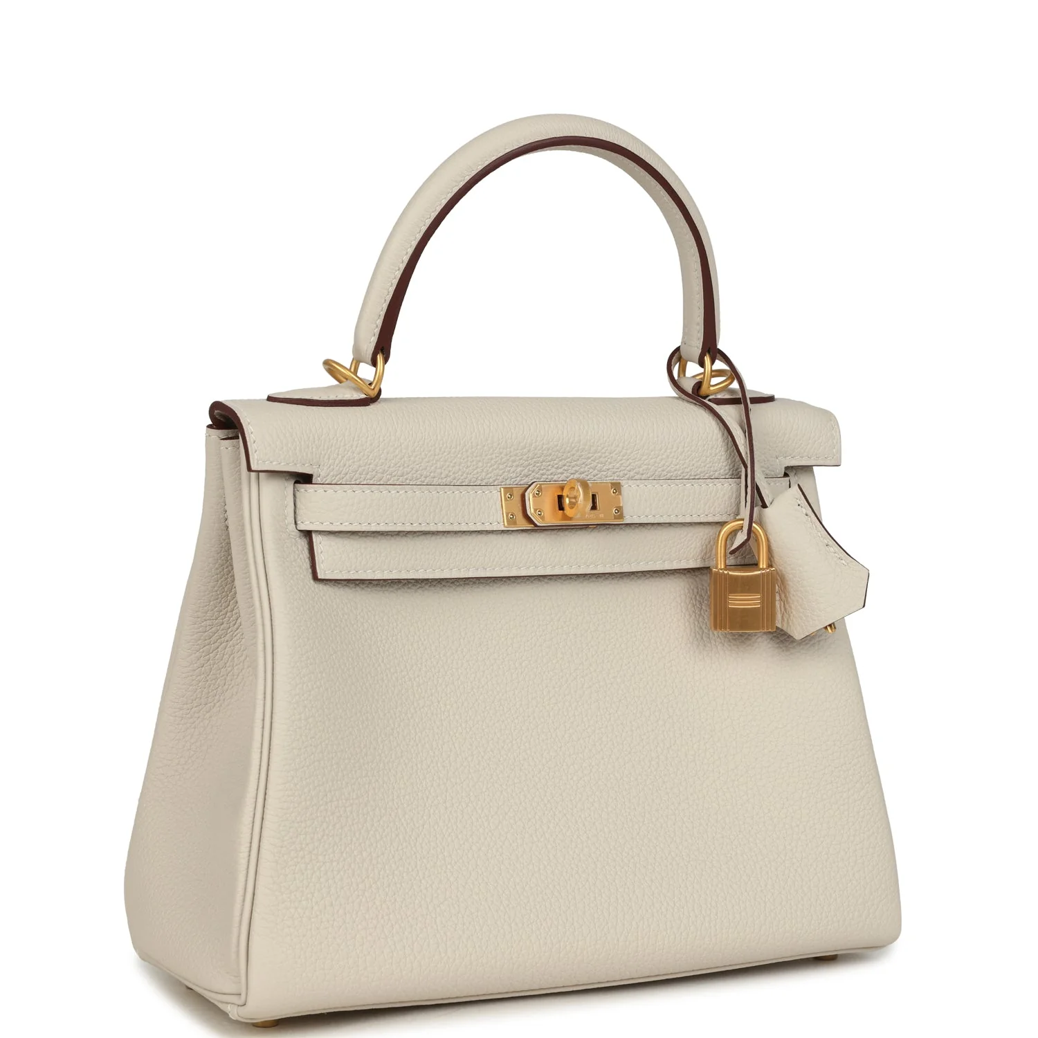 Hermes Special Order (HSS) Kelly Retourne  Craie Verso Togo Brushed Gold Hardware