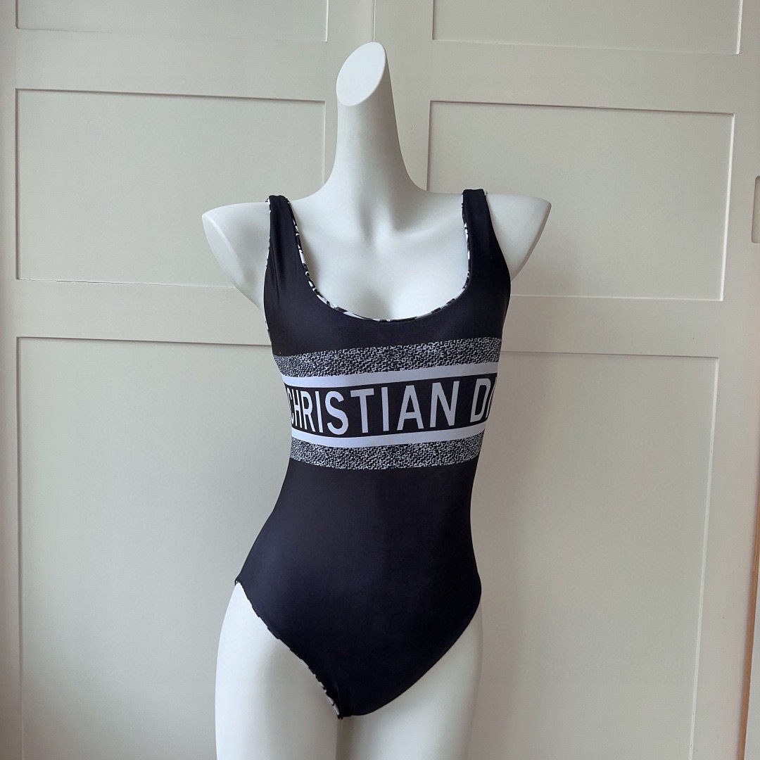 [TOP] Christian Dior One-Piece Swimsuit - Navy Blue - 711 Luxury