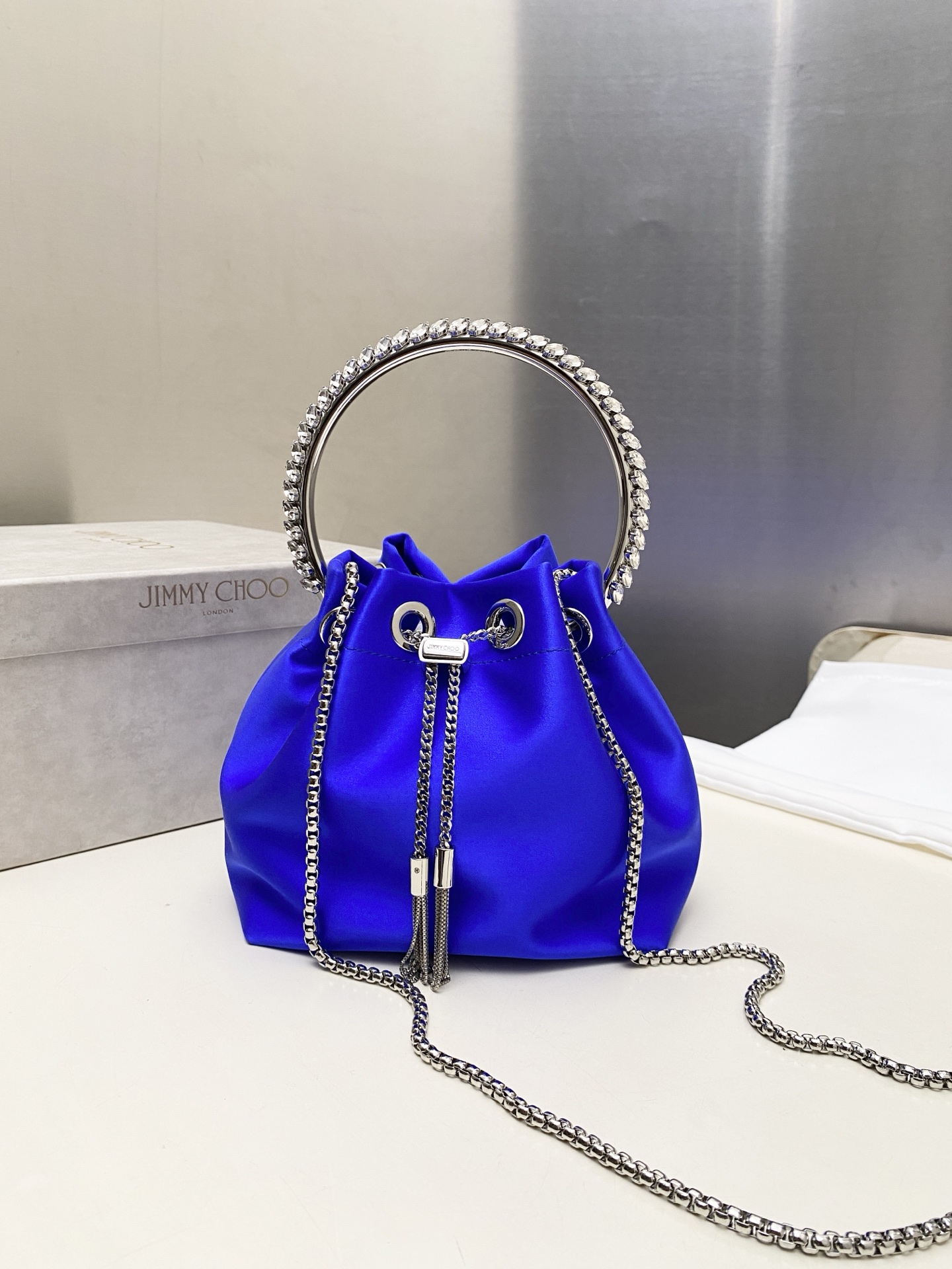 [TOP] JIMMY CHOO Bon Bon Bag 16*15*9.5CM - Blue - 711 Luxury