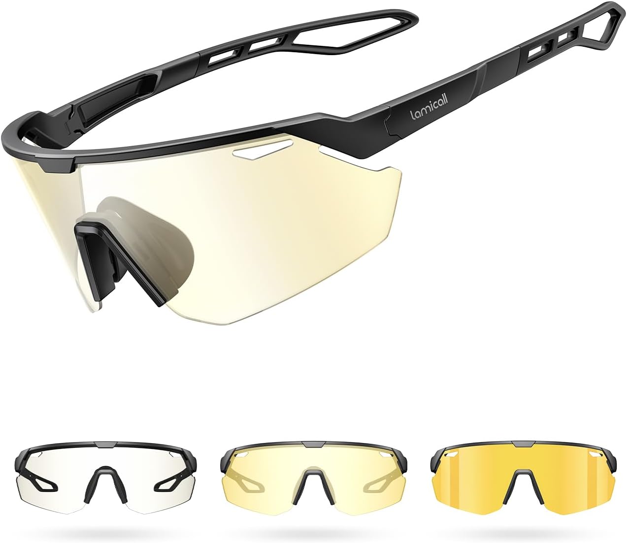 Lamicall 24g Polarized Sports Sunglasses for Men Women - UV400 Protection Sun Glasses Gifts for Running Cycling Baseball