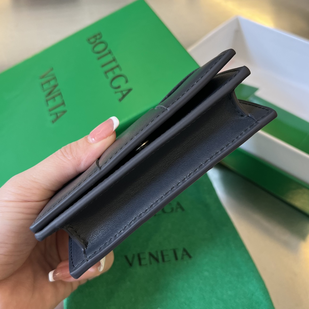 [TOP] Bottega Veneta BV Folding Slim Business Card Holder 12.5x7.5 cm - Dark Blue - 711 Luxury